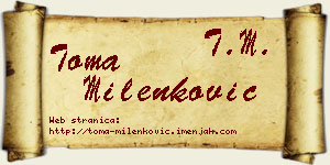 Toma Milenković vizit kartica